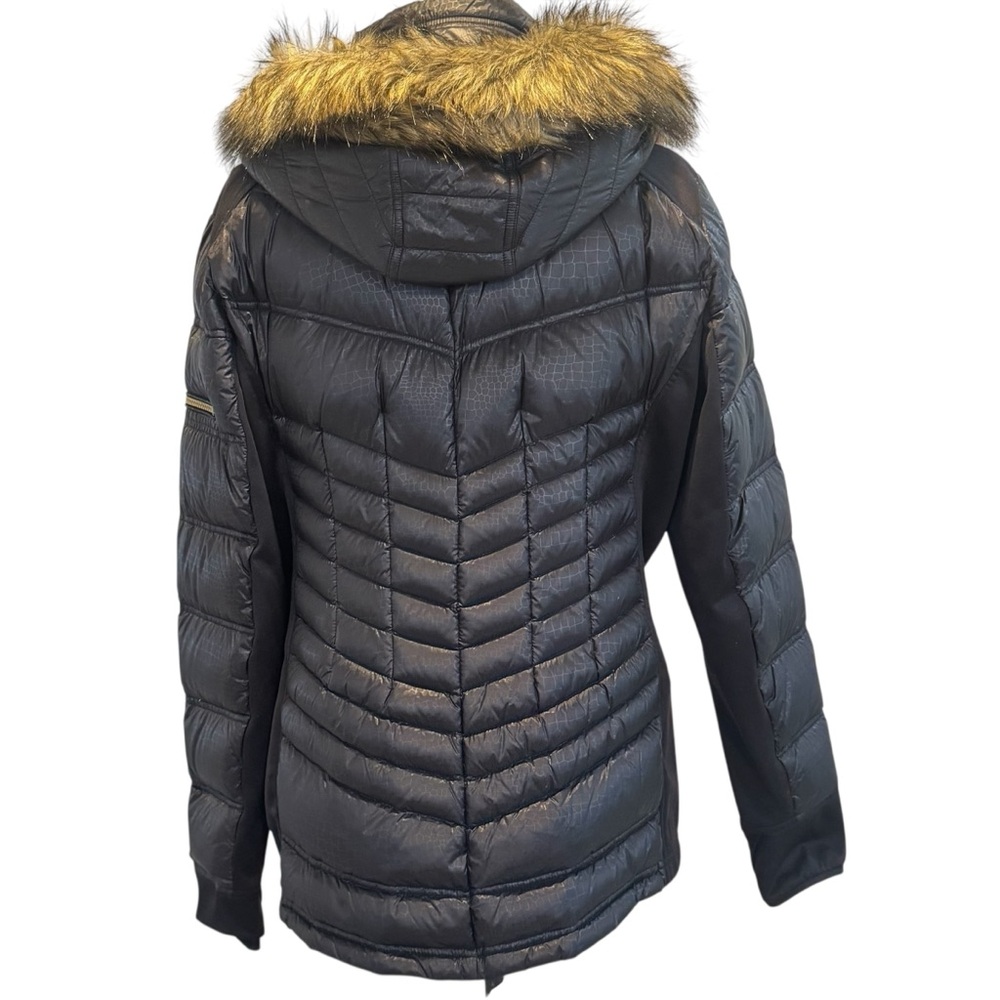 Michael Kors, black down puffer, parka fur lined hood coat jacket, XL - Picture 3 of 15